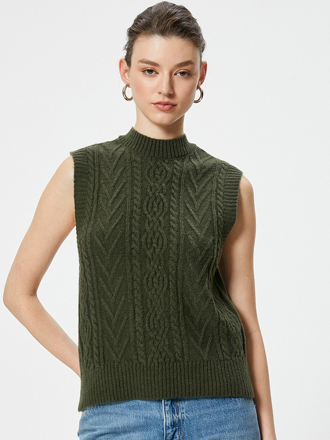 Koton Women Ribbed Sweater Vest