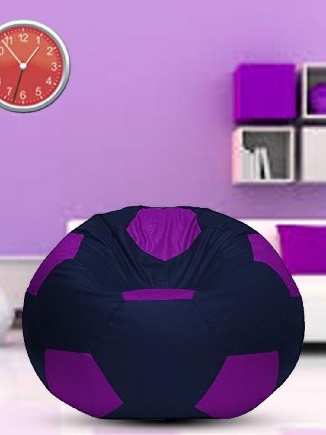 Coaster Shine Navy Blue & Purple Color-Block Foot Ball Bean Bag Cover