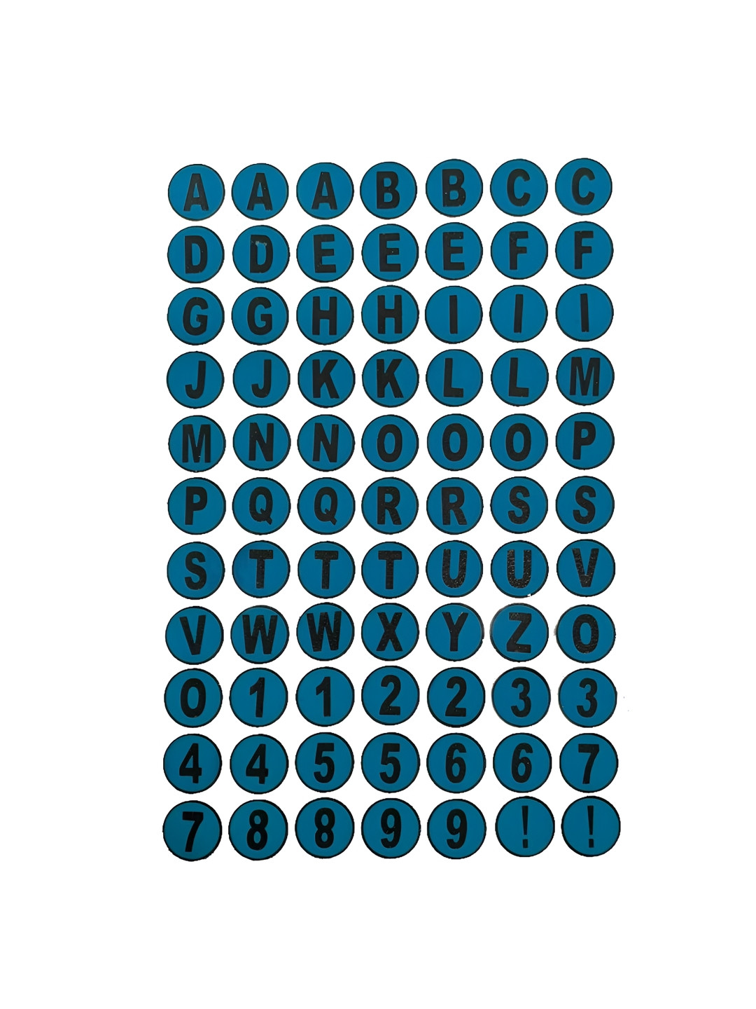 Comet Busters Blue & Black Printed Self-Adhesive Glitter Uppercase Alphabet Stickers