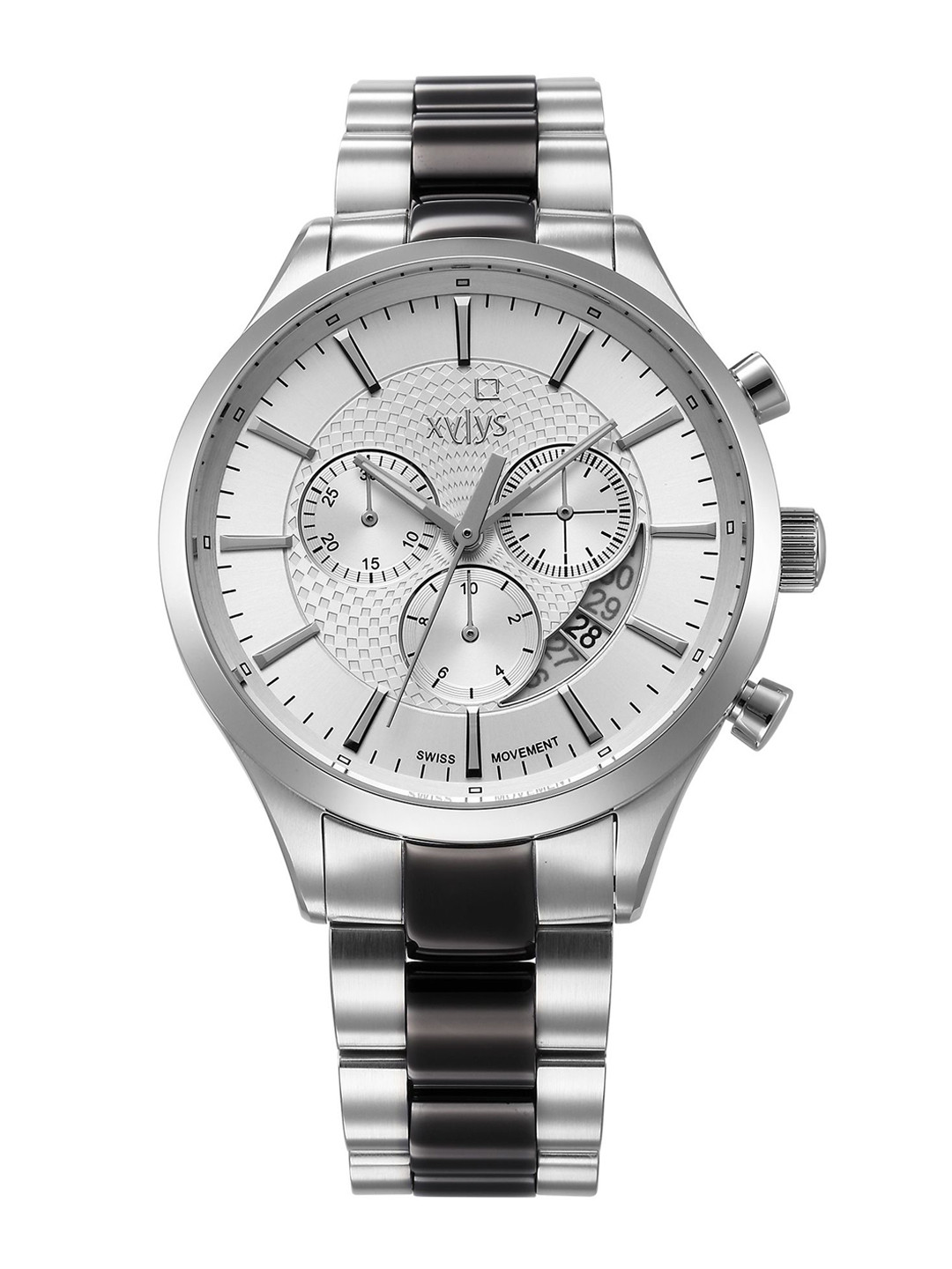 Xylys Men Triumph Swiss Stainless Steel White Dial Chronograph Watch - NT40056KM02E
