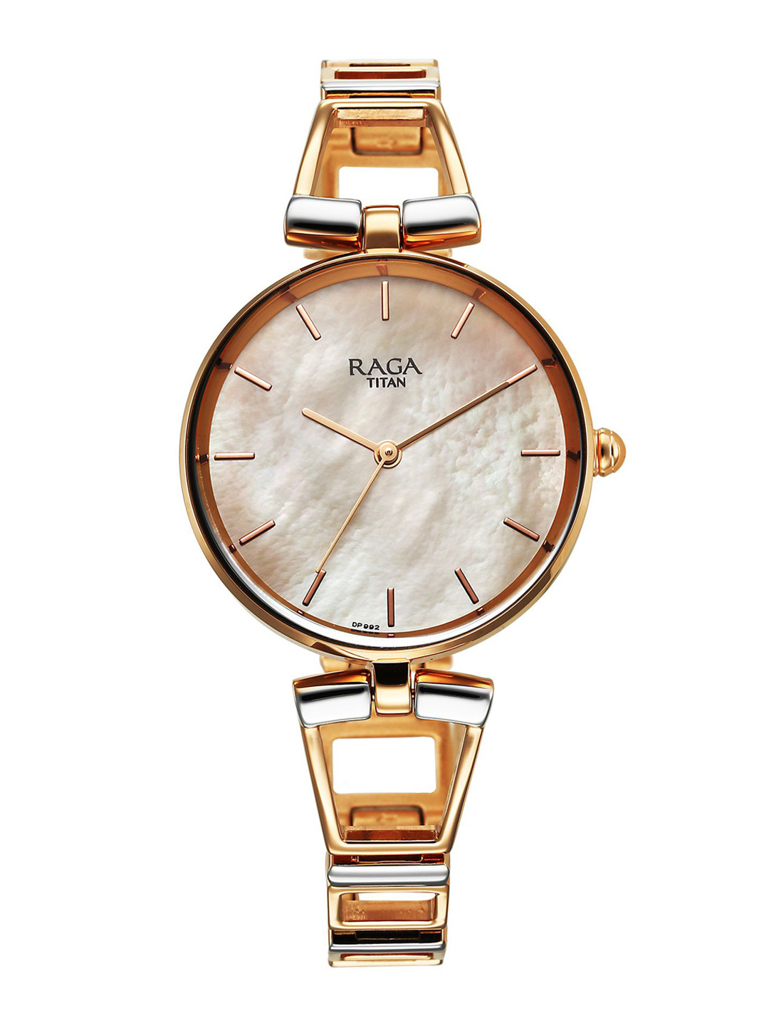 Titan Women Brass Mother of Pearl Dial & Bracelet Style Straps Analogue Watch 2747KM01