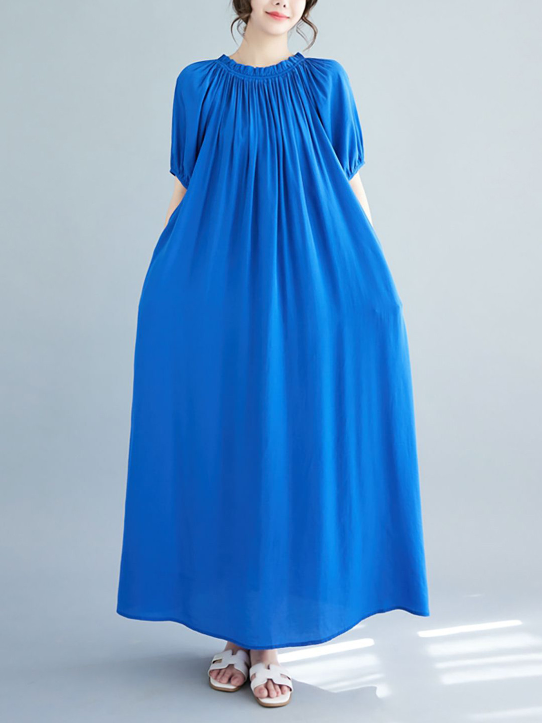 JC Mode Off-Shoulder Puff Sleeve Maxi Dress