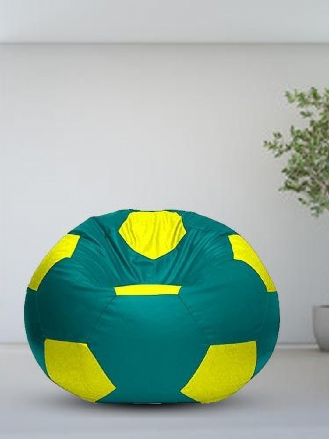 Coaster Shine Green & Yellow Colorblocked Foot Ball Bean Bag Cover