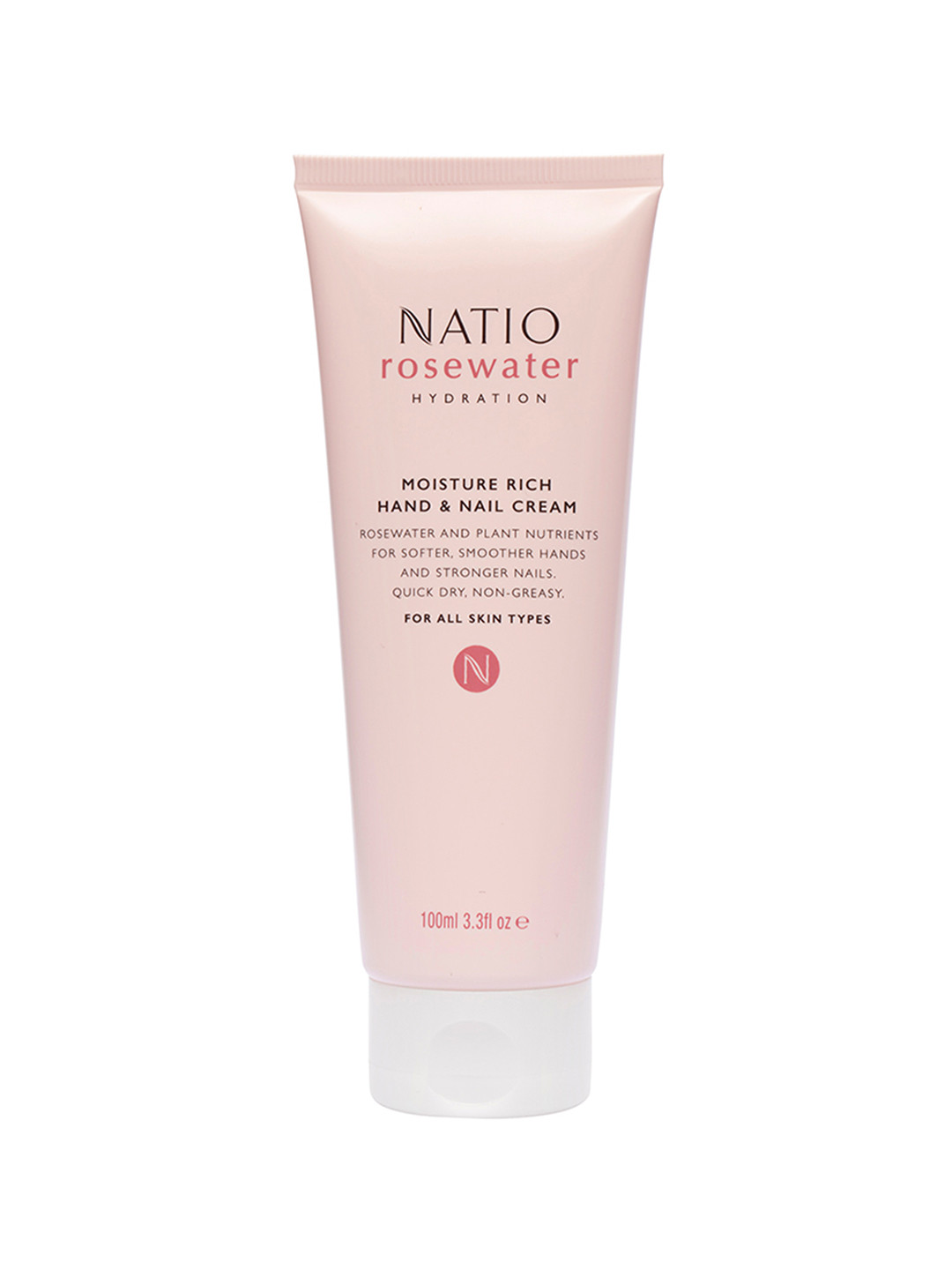 Natio Rosewater Hydration Moisture Rich Hand & Nail Cream - 100ml