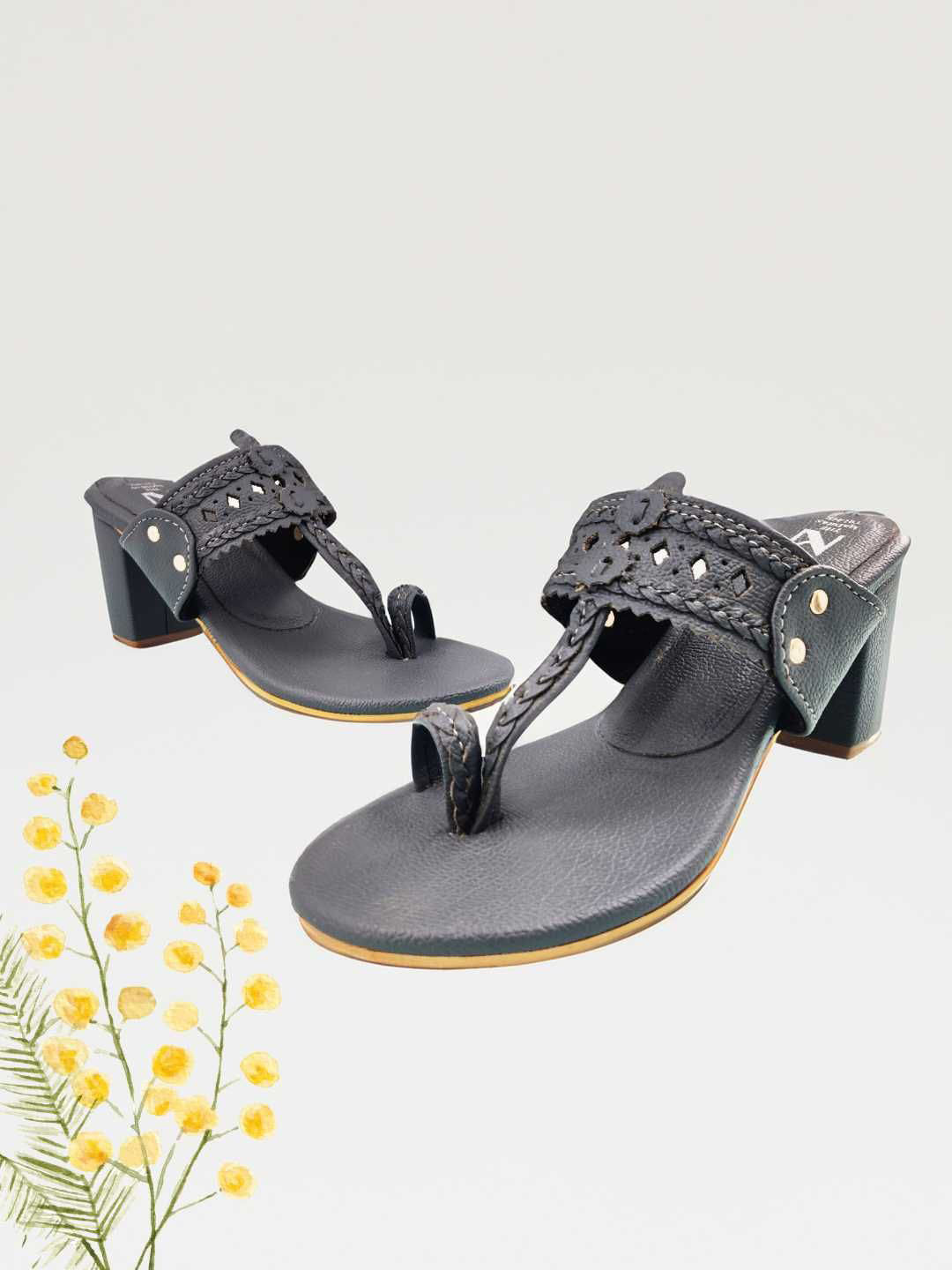 THE MADRAS TRUNK Embellish Synthetic Block Heel Sandals
