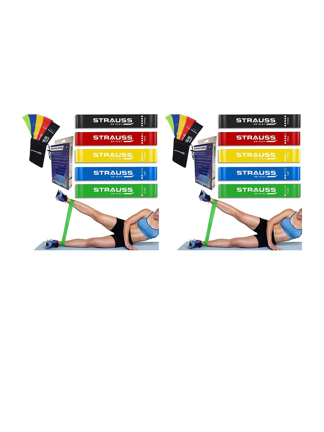 STRAUSS Pack Of 5 Strauss Natural Latex Resistance Loop Bands