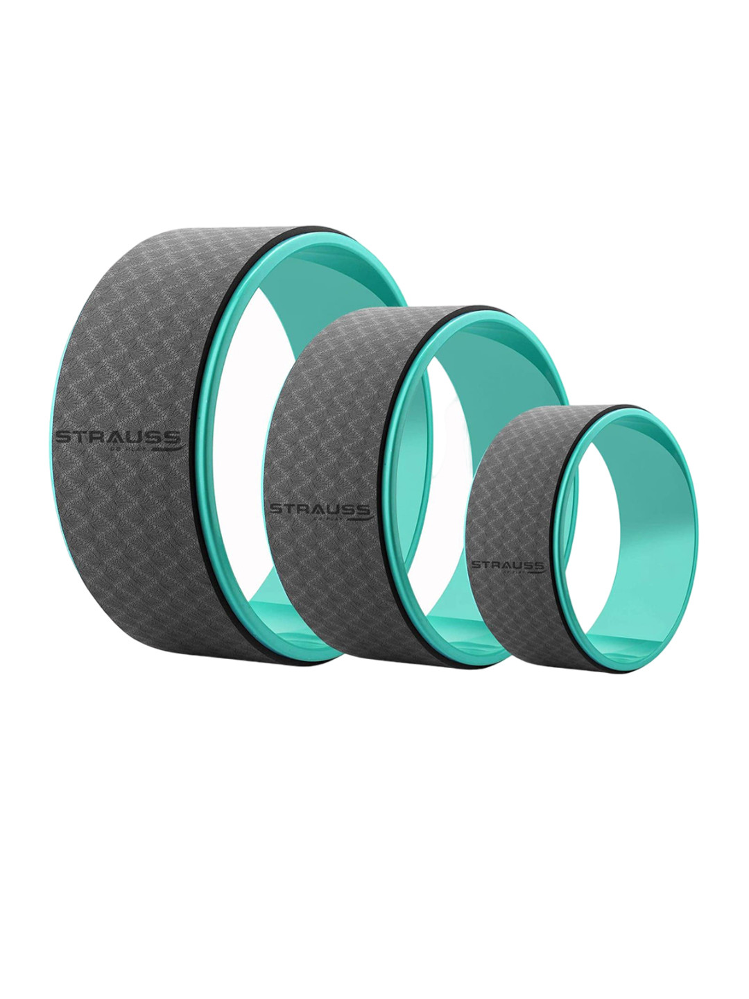 STRAUSS Pack Of 3 Anti Slip Yoga Wheel Workout Accessories