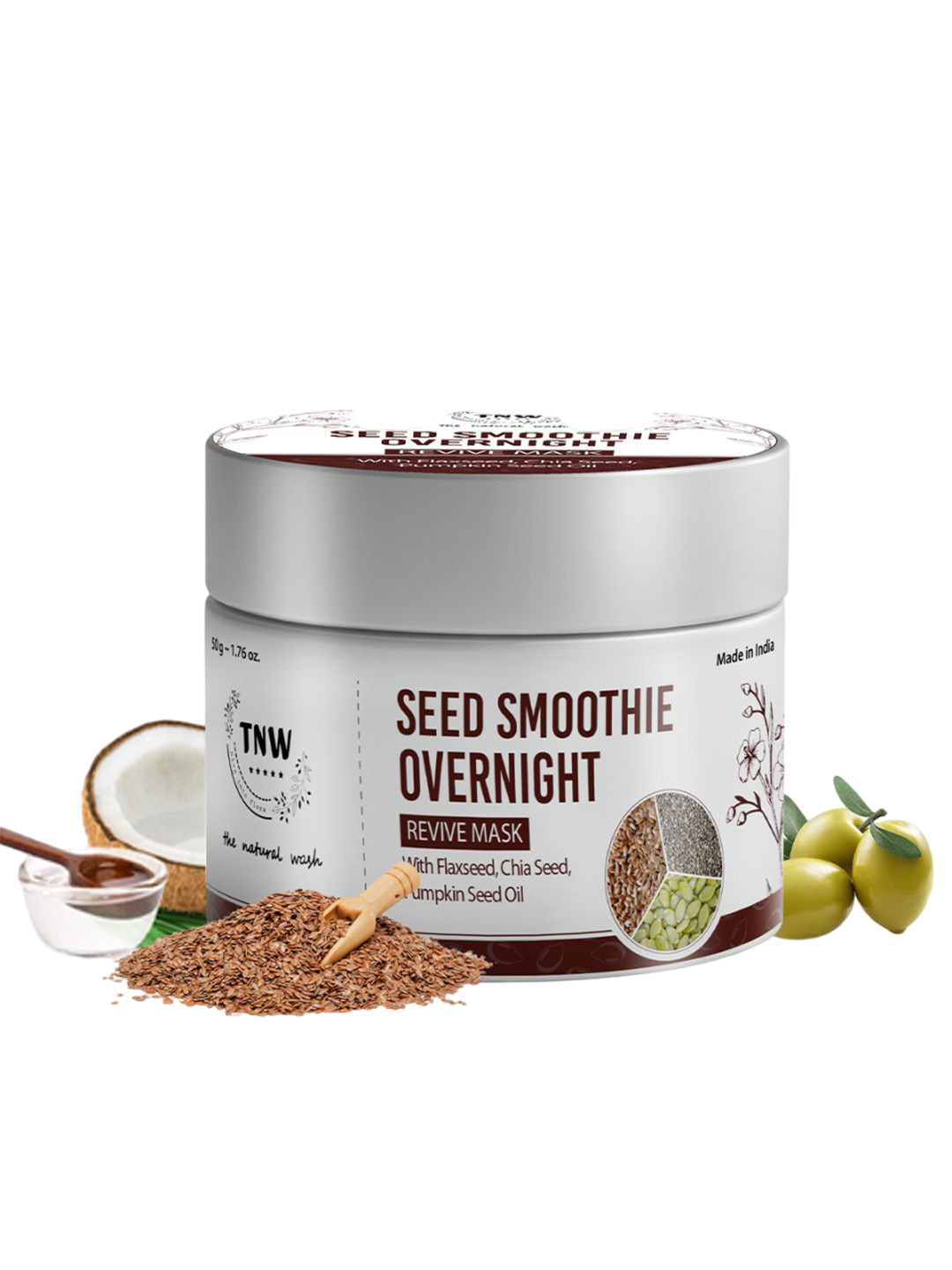 TNW the natural wash Flax & Chia Seed Smoothie Overnight Revive Mask- 50g