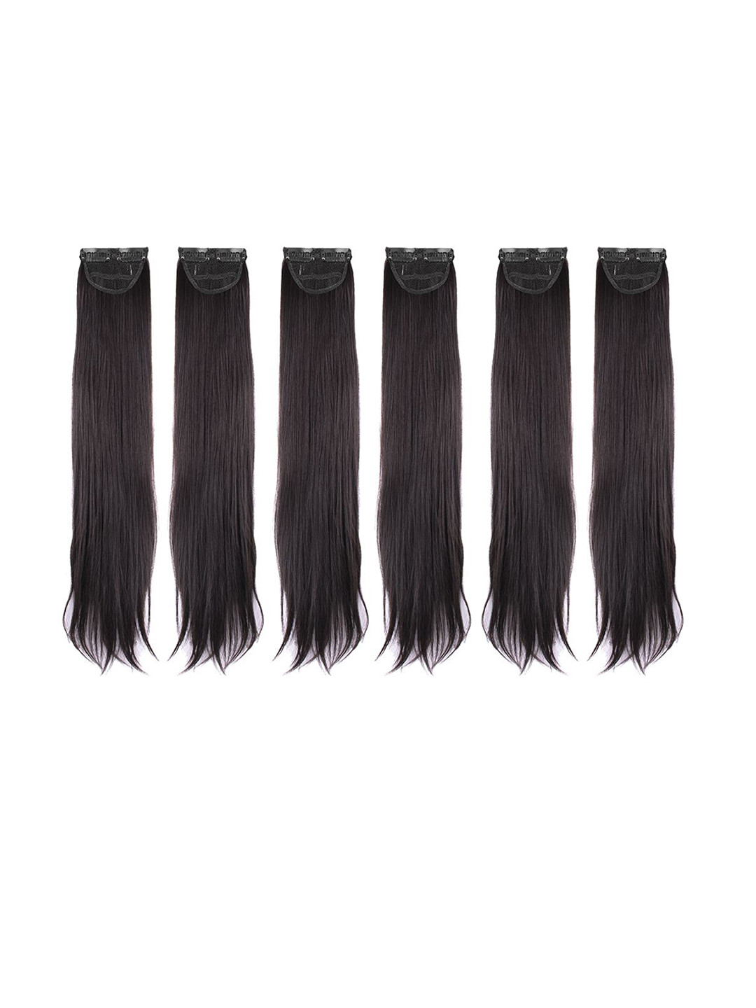 Milano Treasures Set of 6 Clip-in Side Patches Hair Extension - Dark Brown