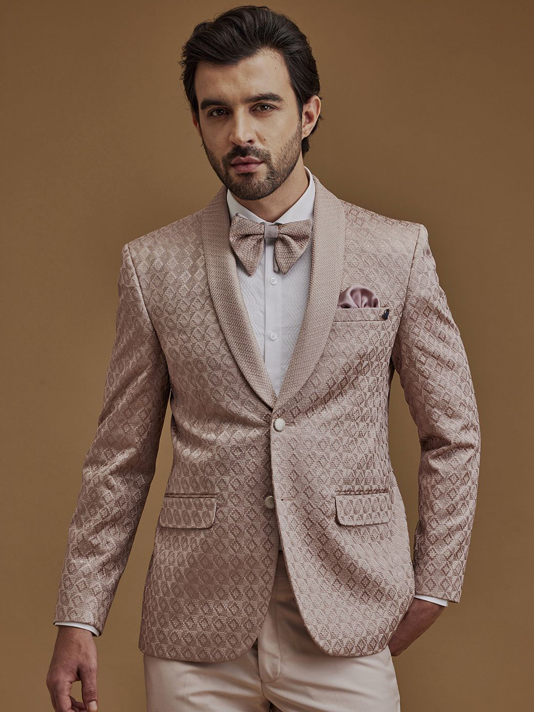 Neumen  Self-Design Single-Breasted Two Piece Suits