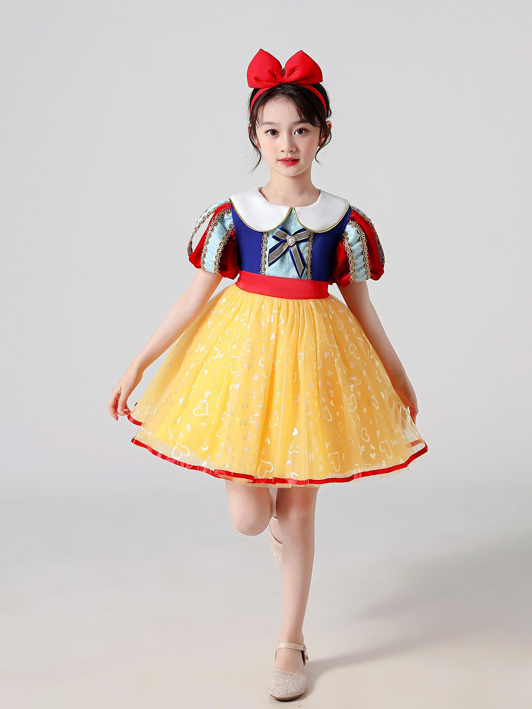 JC SPARKLE Self Design Peter Pan Collar Empire Dress