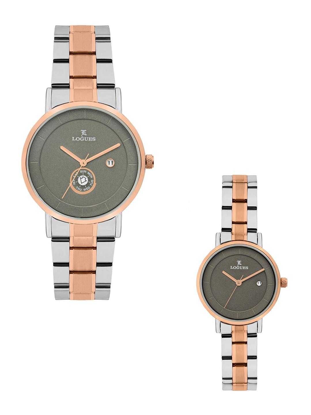 L LOGUES Unisex Brass Dial & Bracelet Style Straps Analogue Watch P 3528 BWMD-27