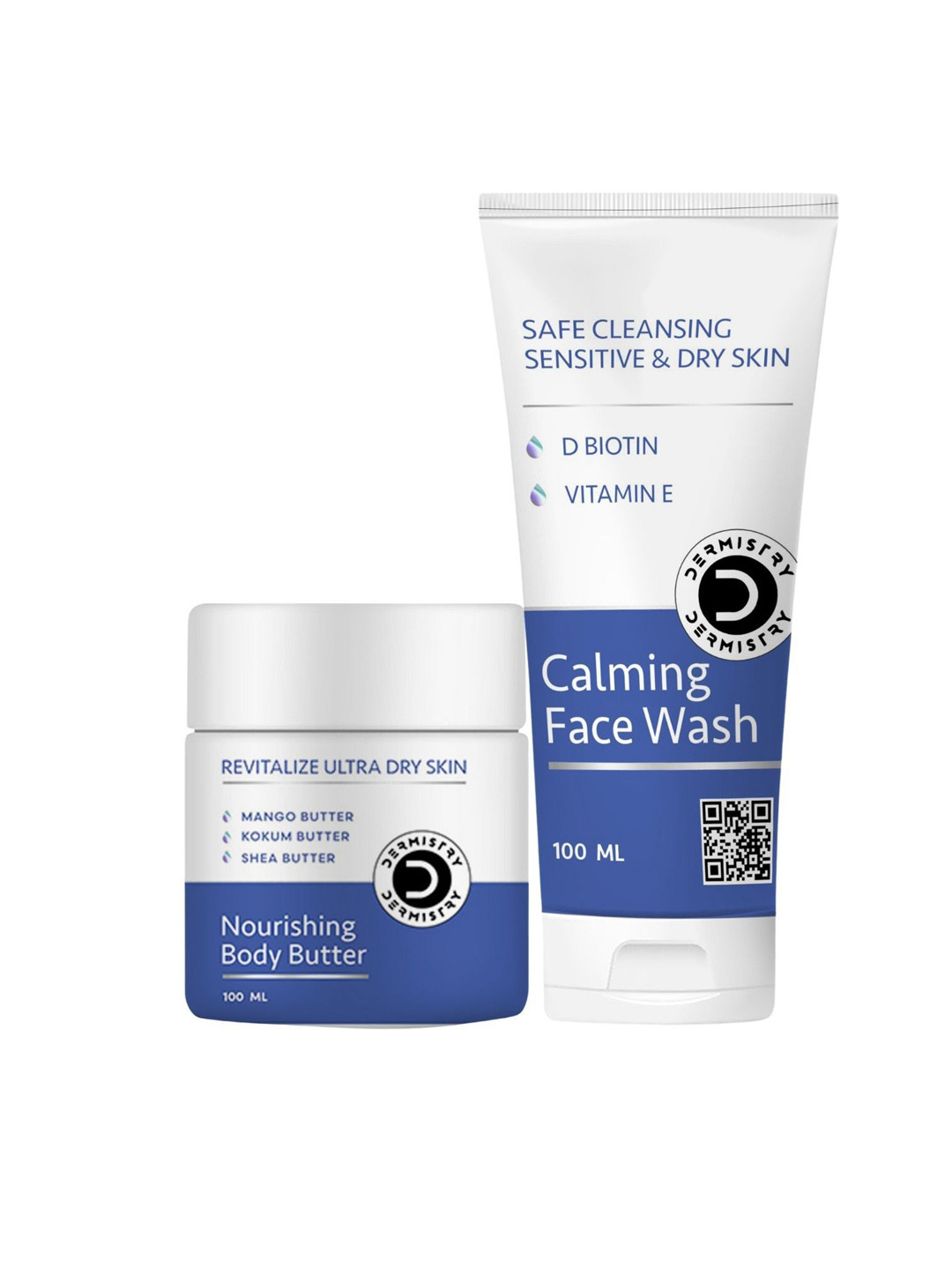 DERMISTRY Set Of Nourishing Body Butter & Vitamin E Face Wash Combo - 100ml Each
