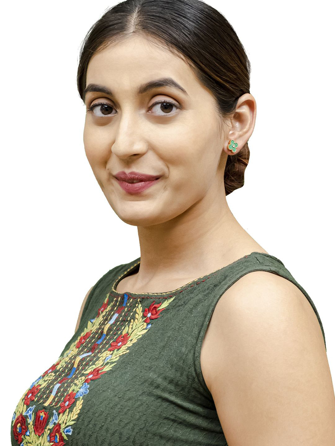 Moon Dust Gold-Plated Cubic Zirconia Flower Studs