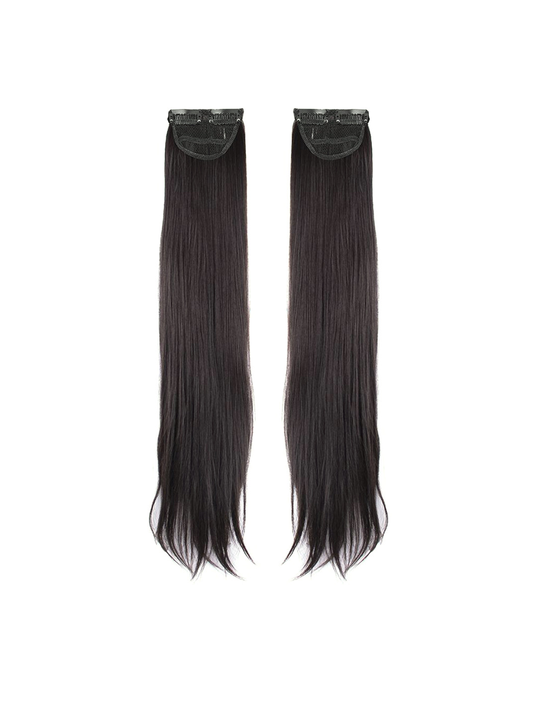 Milano Treasures Set of 2  Clip-in Dark Brown Side Patches Hair Extensi