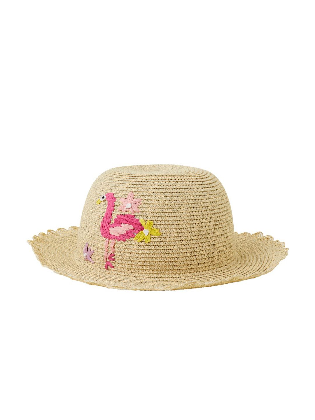 Accessorize Girls Beige Embroidered Sun Hat