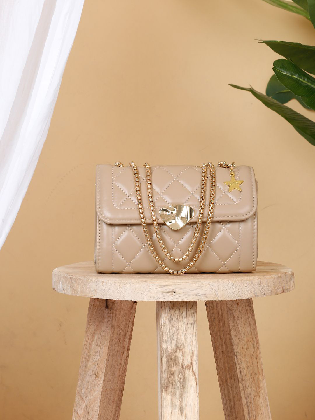 Apsis Textured PU Structured Sling Bag with Quilted