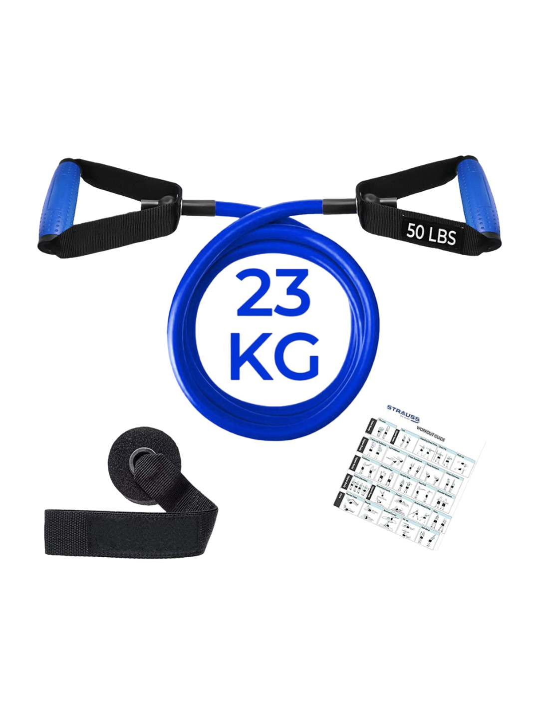 STRAUSS Resistance Tube Door Knob & Carry Bag, 22 Kg