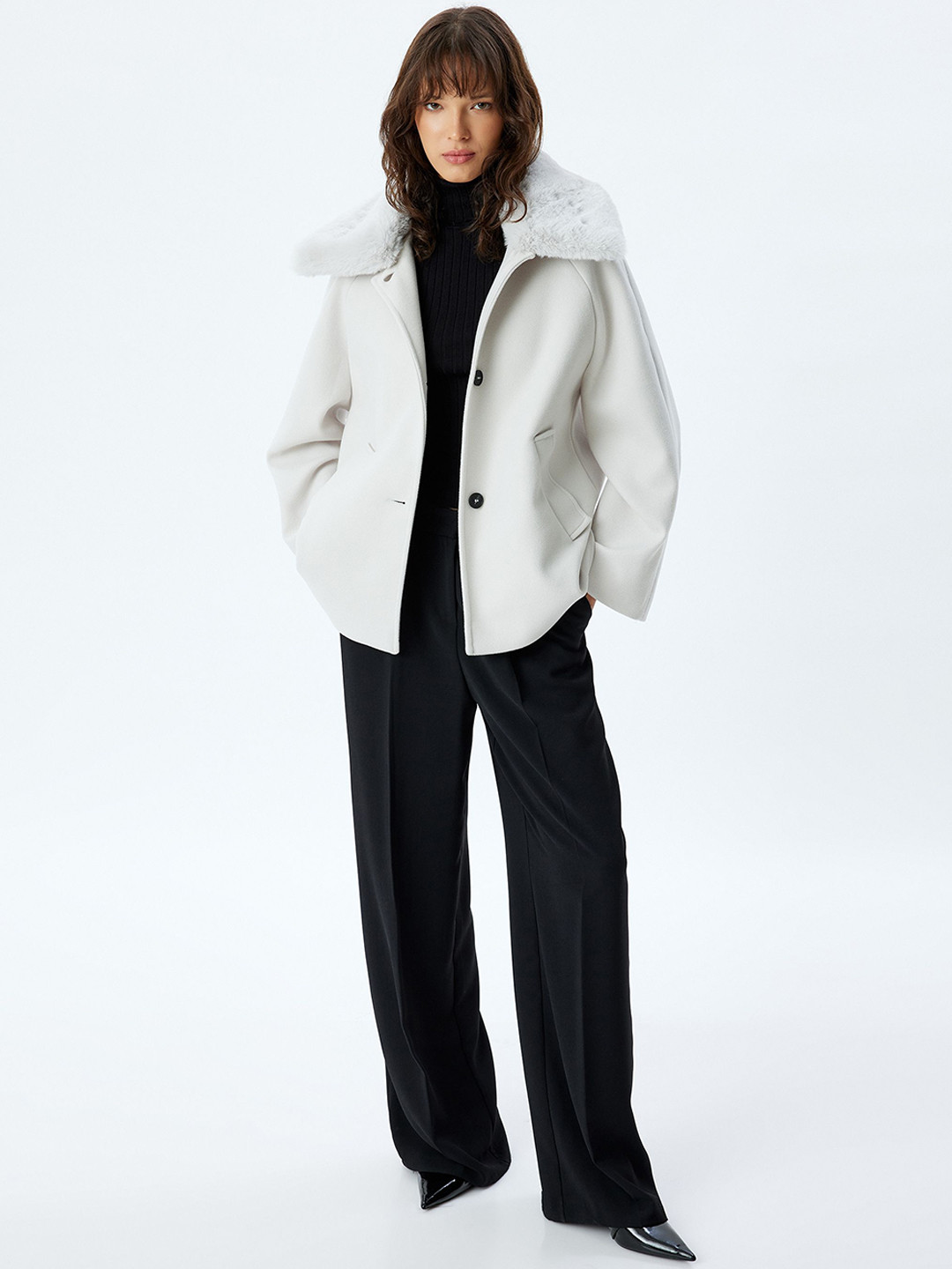 Koton Long Sleeve Single-Breasted Over Coats