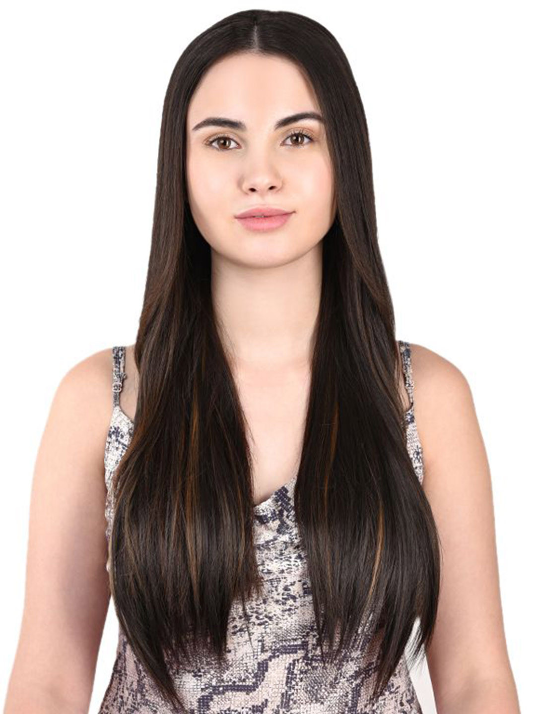 Milano Treasures Set of 6 Clip-In Side Patches Hair Extension - Dark Brown