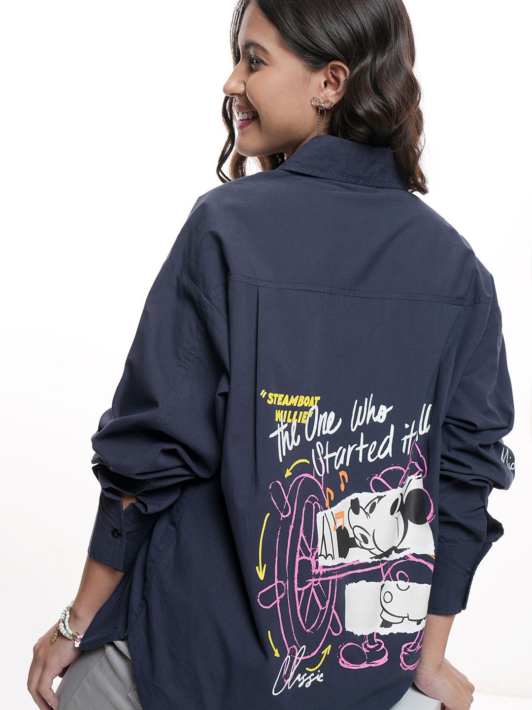 Tokyo Talkies Disney Women Mickey Mouse Printed Oversized Shirt