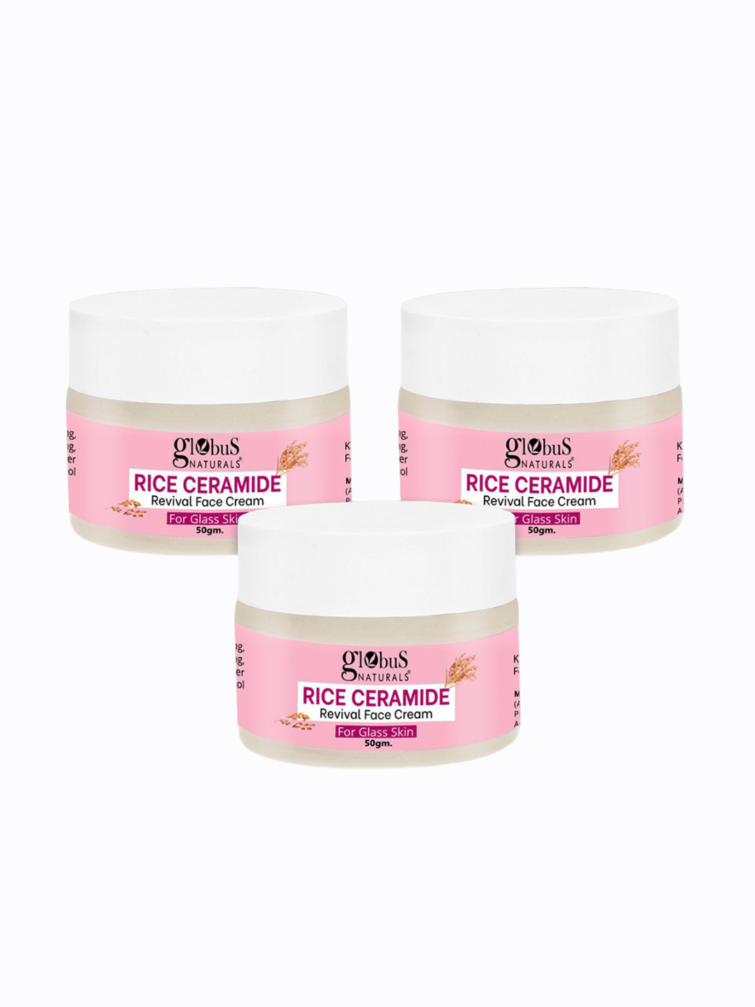 Globus naturals  Rice Ceramide Set Of 3 Revival Face Cream -50g each