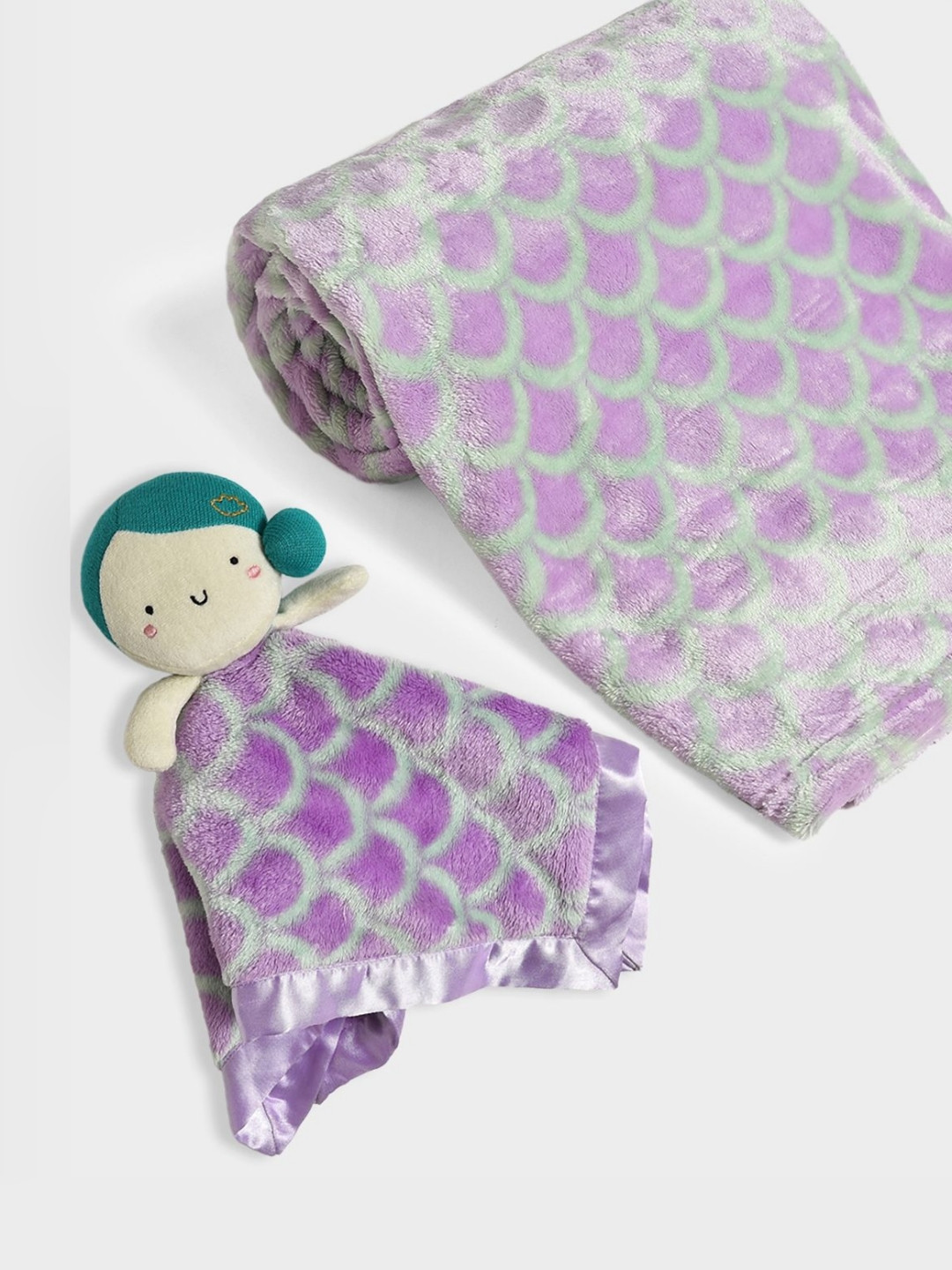 MiArcus Printed  Big Blanket & Security Blanket Toy with Cuddle Cloth - Pk of 2