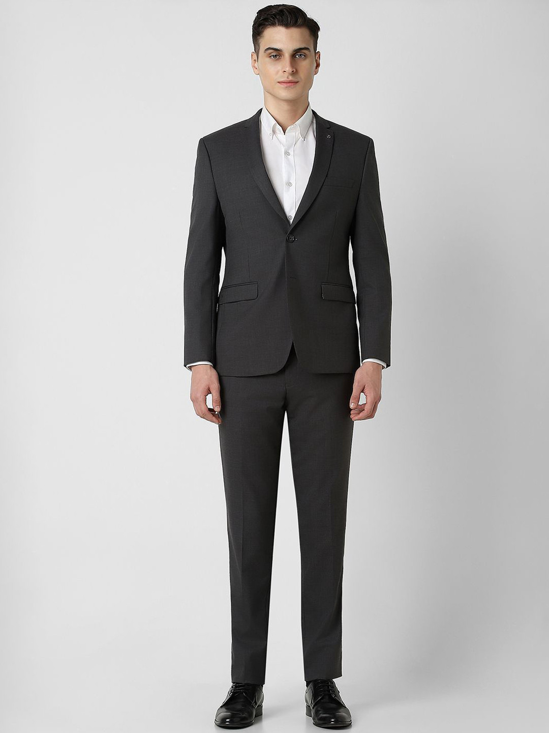 Van Heusen  Self-Design Slim Fit Single-Breasted Two Piece Suits