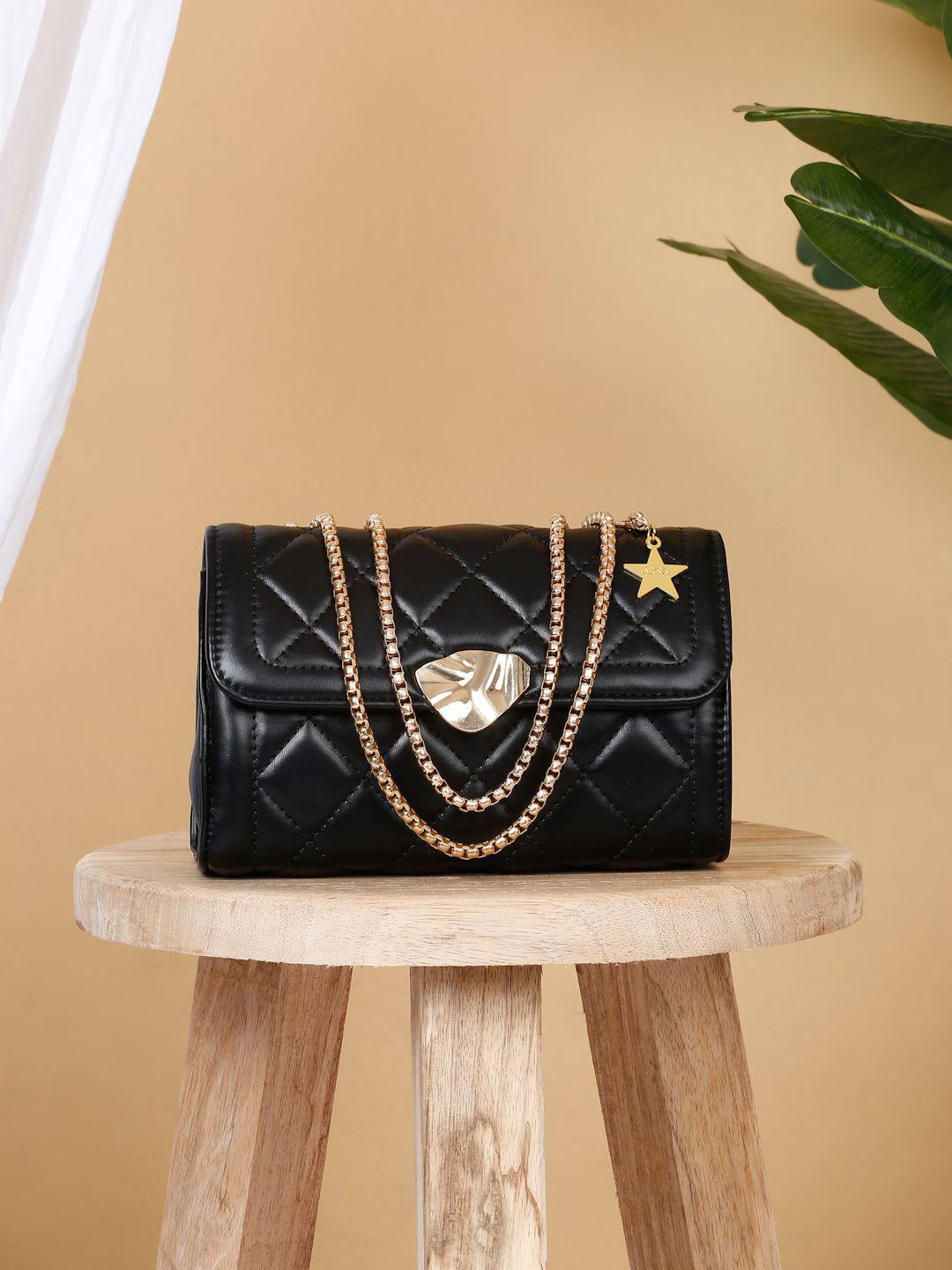 Apsis Textured PU Structured Sling Bag with Quilted