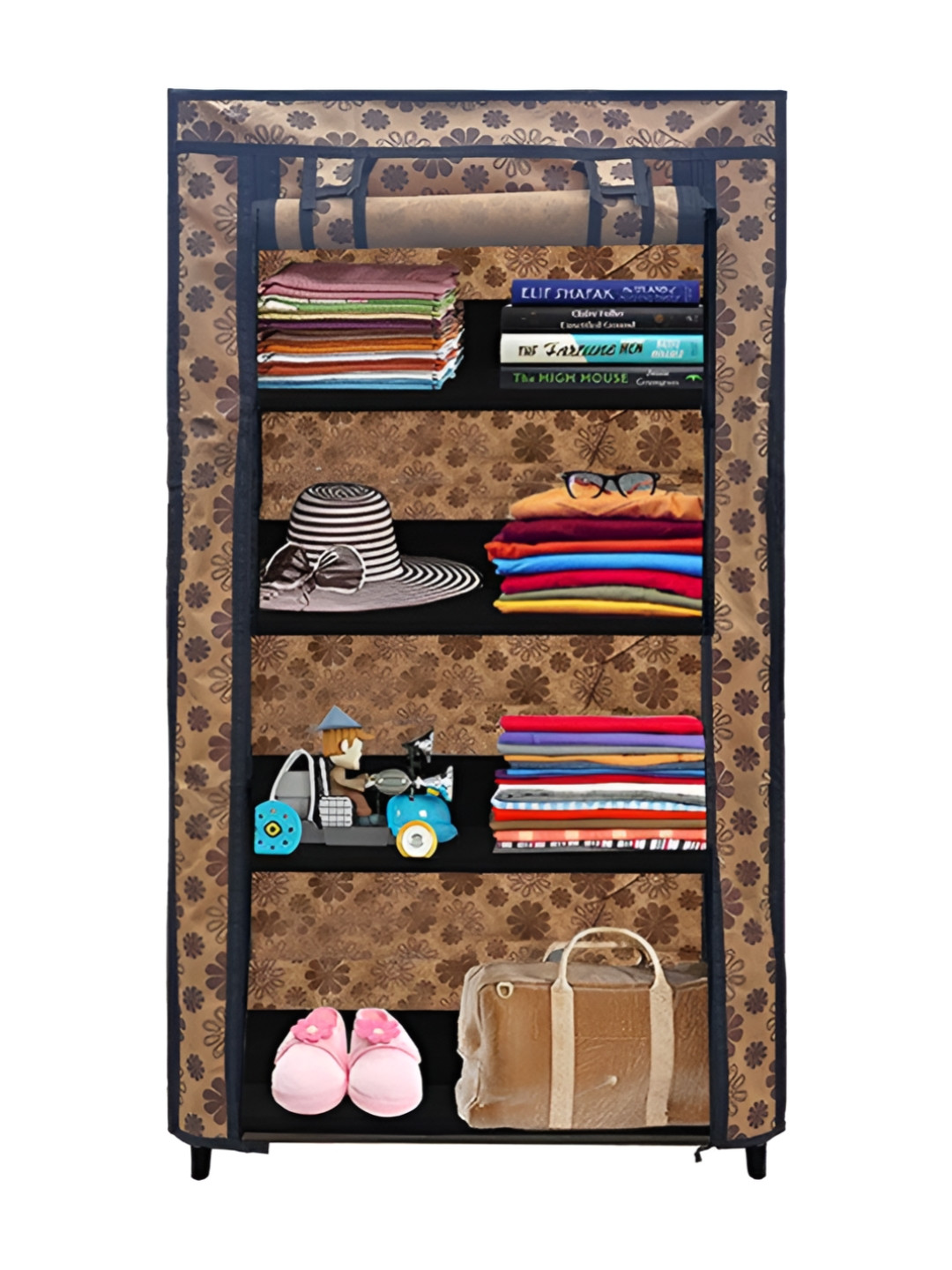 Urban Choice Brown Printed 4 Layered Rectangle Multi Purpose Rack