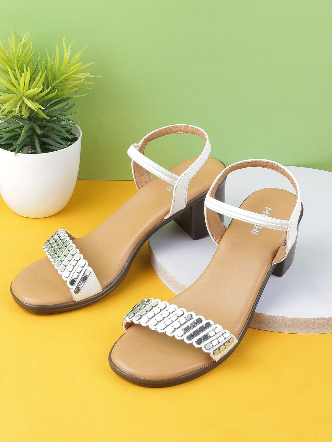 Mochi Women Embellished Block Heels Sandals