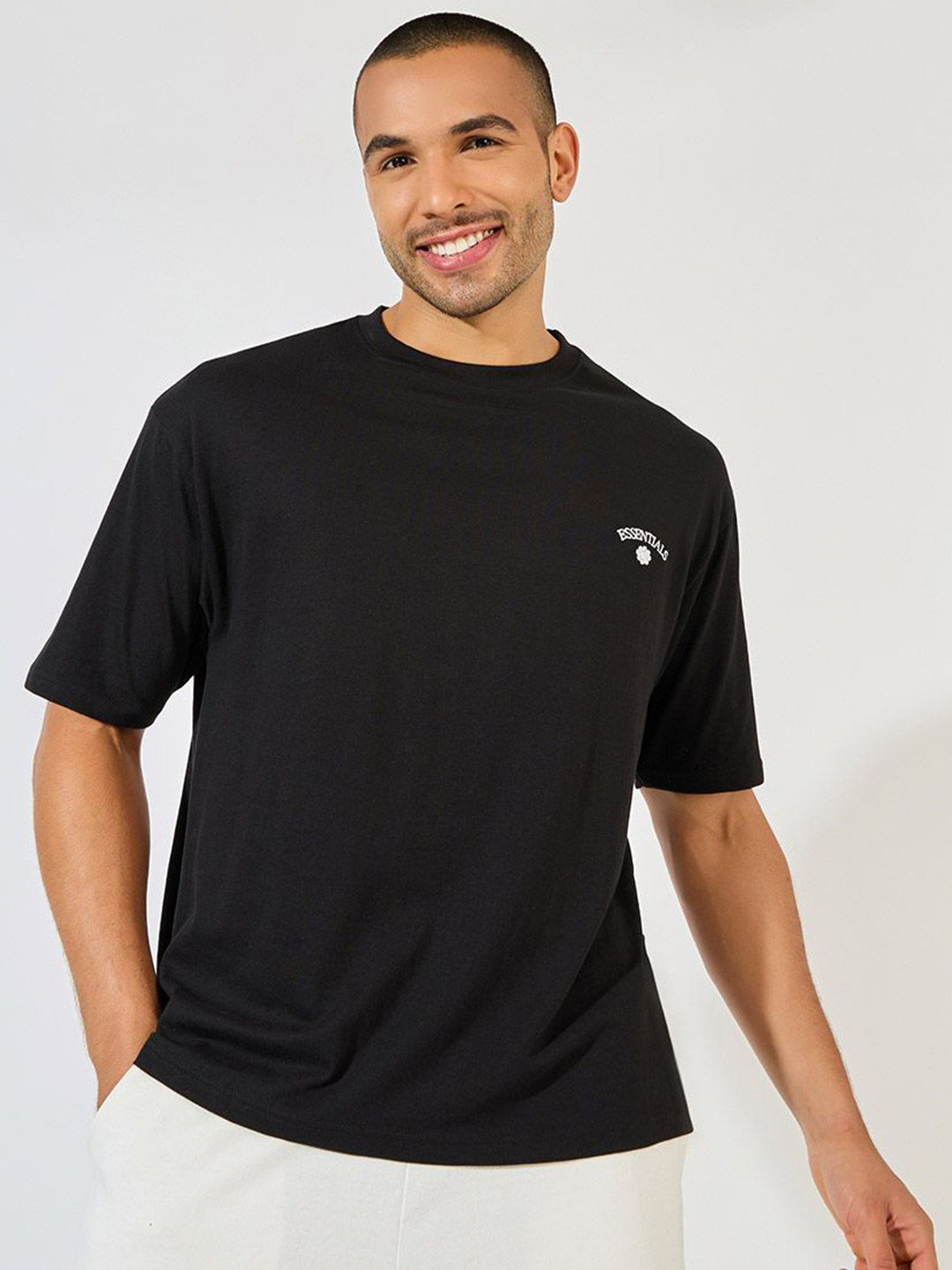 Styli Men Chest Embroidery Oversized T-Shirt