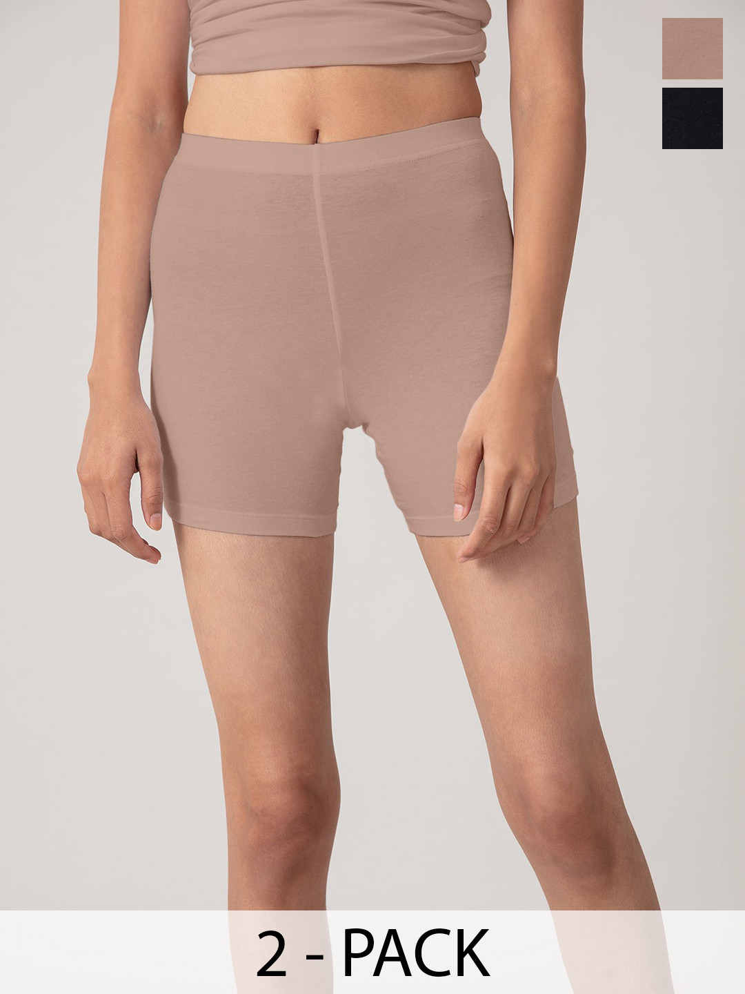 Nykd Pack Of 2 Boy Shorts BriefsNYP083/Black&nude
