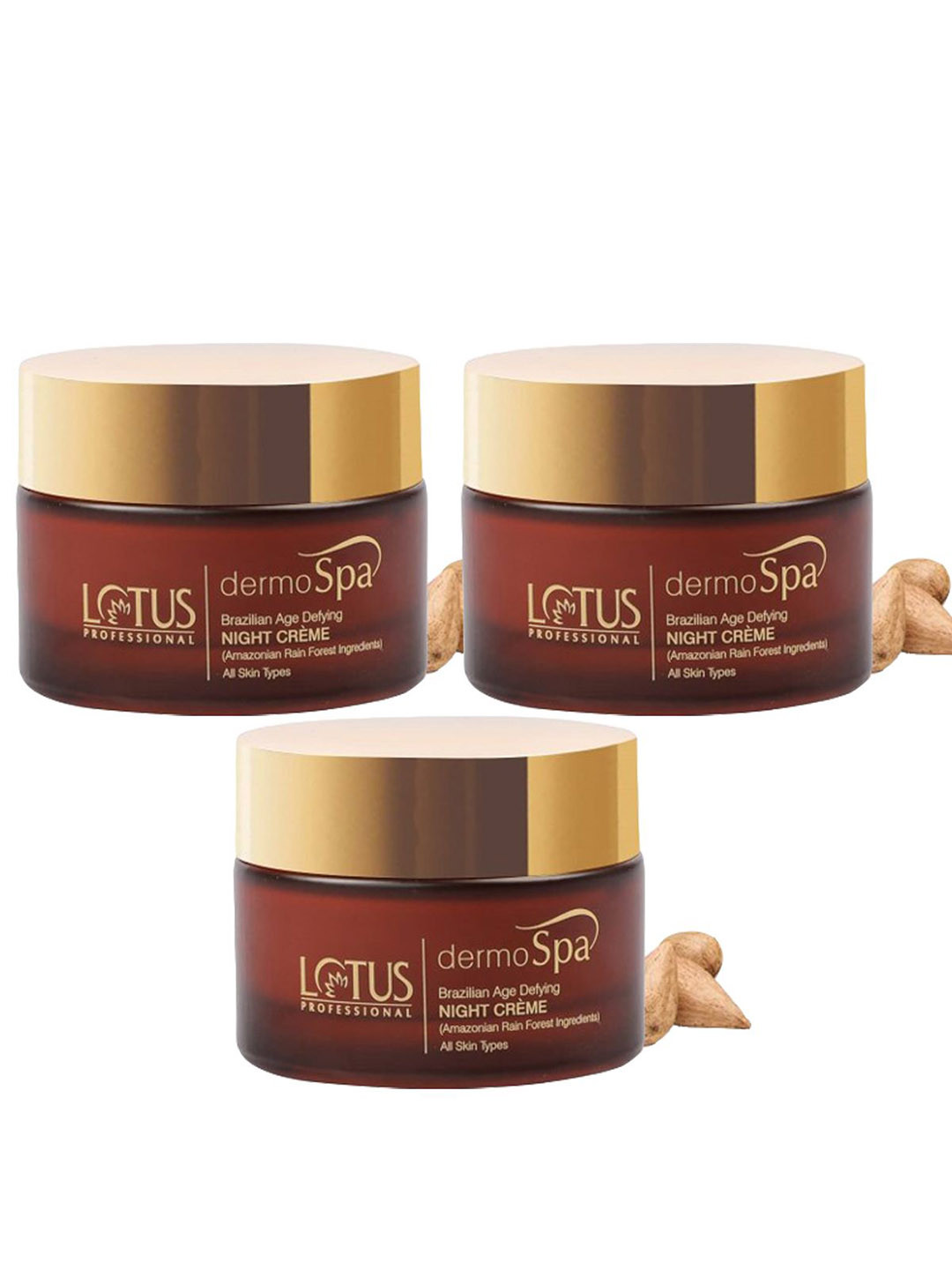 Lotus Professional Set Of 3 DermoSpa Brazilian Age Defying Night Cream-50g Each