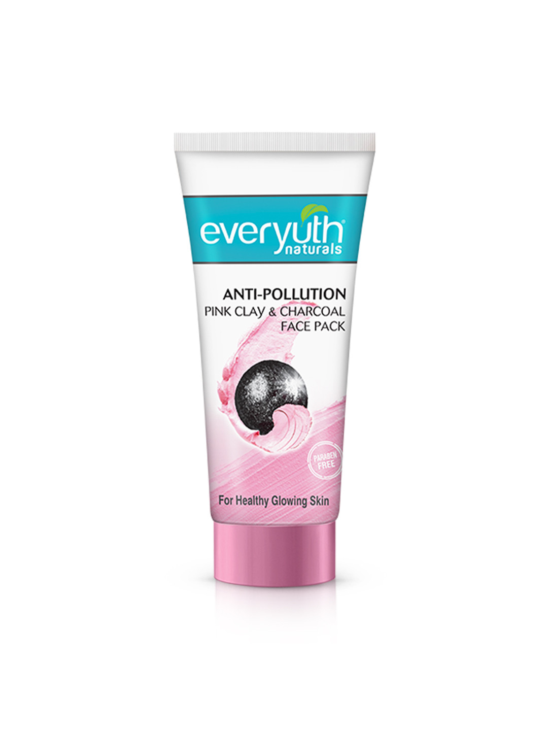 everyuth Naturals Anti Pollution Pink Clay & Charcoal Face Pack For Oily & Dry Skin - 100g