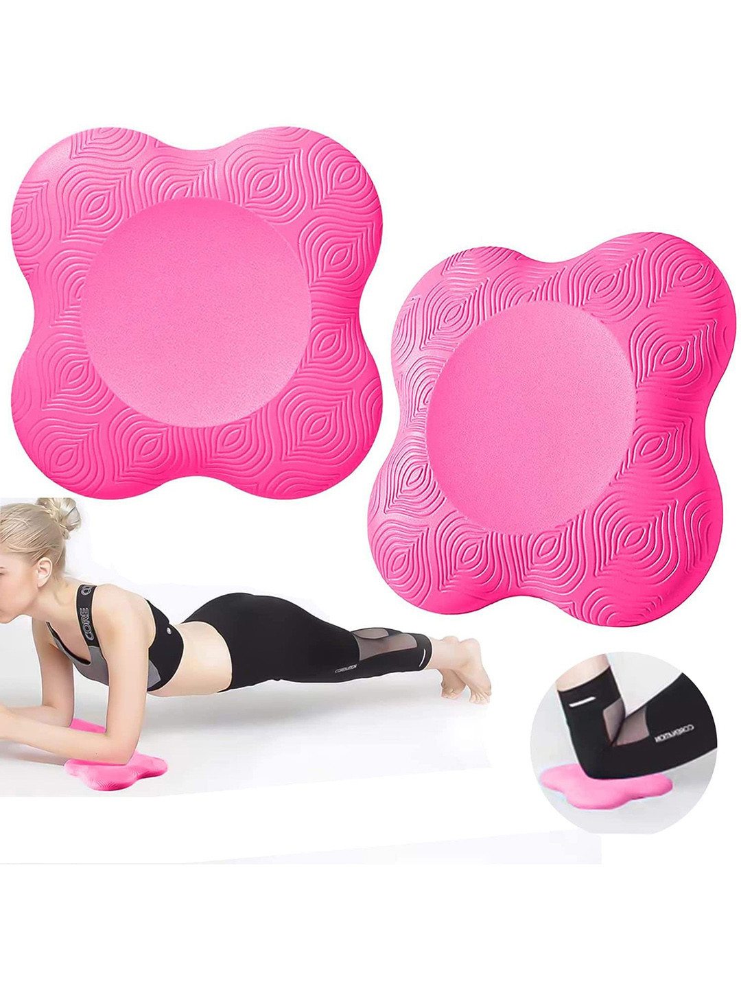 STRAUSS Pack Of 2 Yoga Knee & Elbow Cushion Pad Workout Accessories