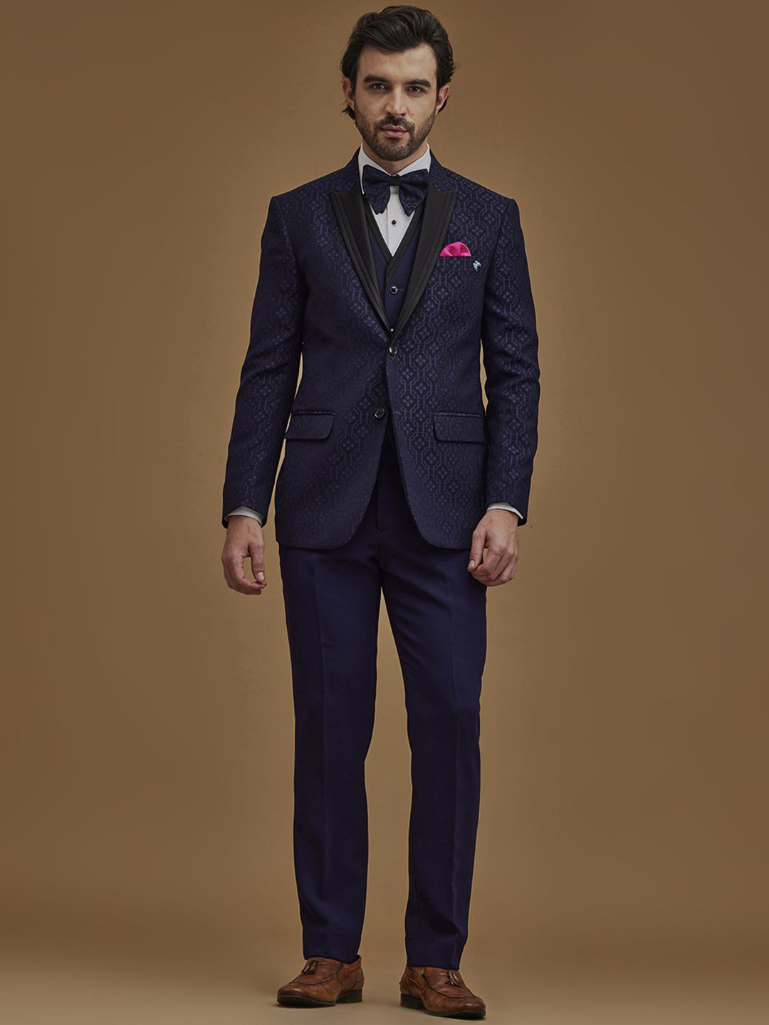 Neumen Men Textured Single-Breasted Five-Piece Formal Suit