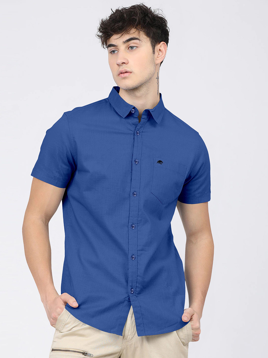 BRUCEWANE Men Standard Opaque Semiformal Shirt