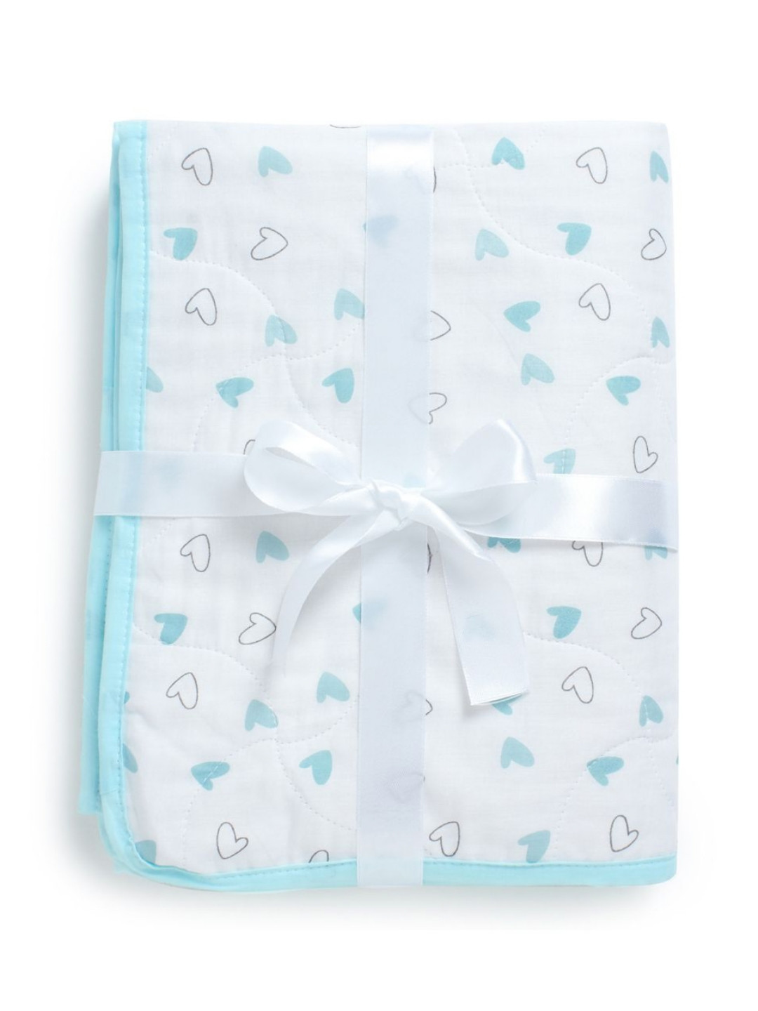 The White Cradle Blue & White Printed Mild Winter 110 GSM Cotton Single Bed Blanket