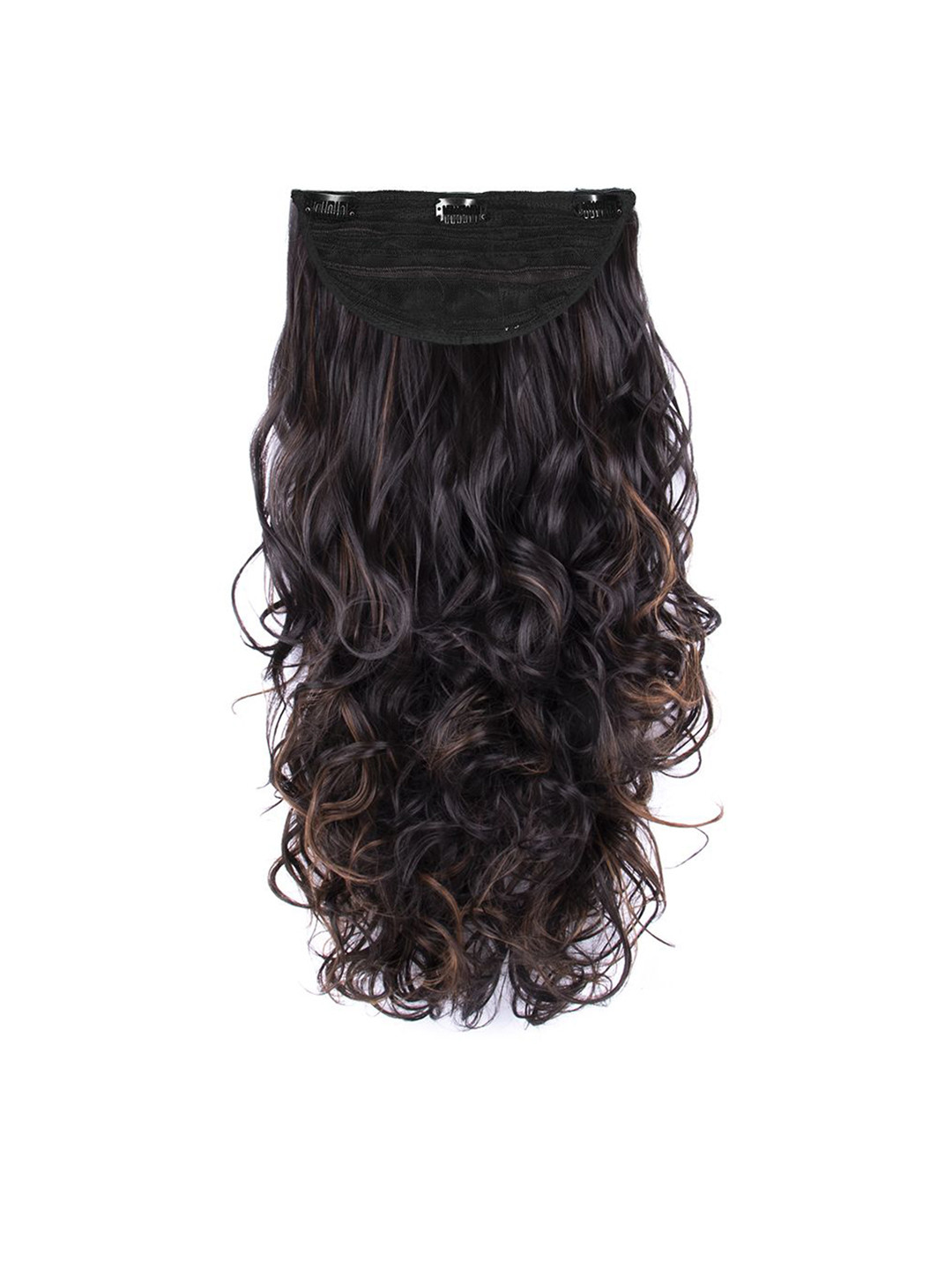 Milano Treasures Soft Curls Clip-in Dark  Brown  Copper Highlights Hair Extension