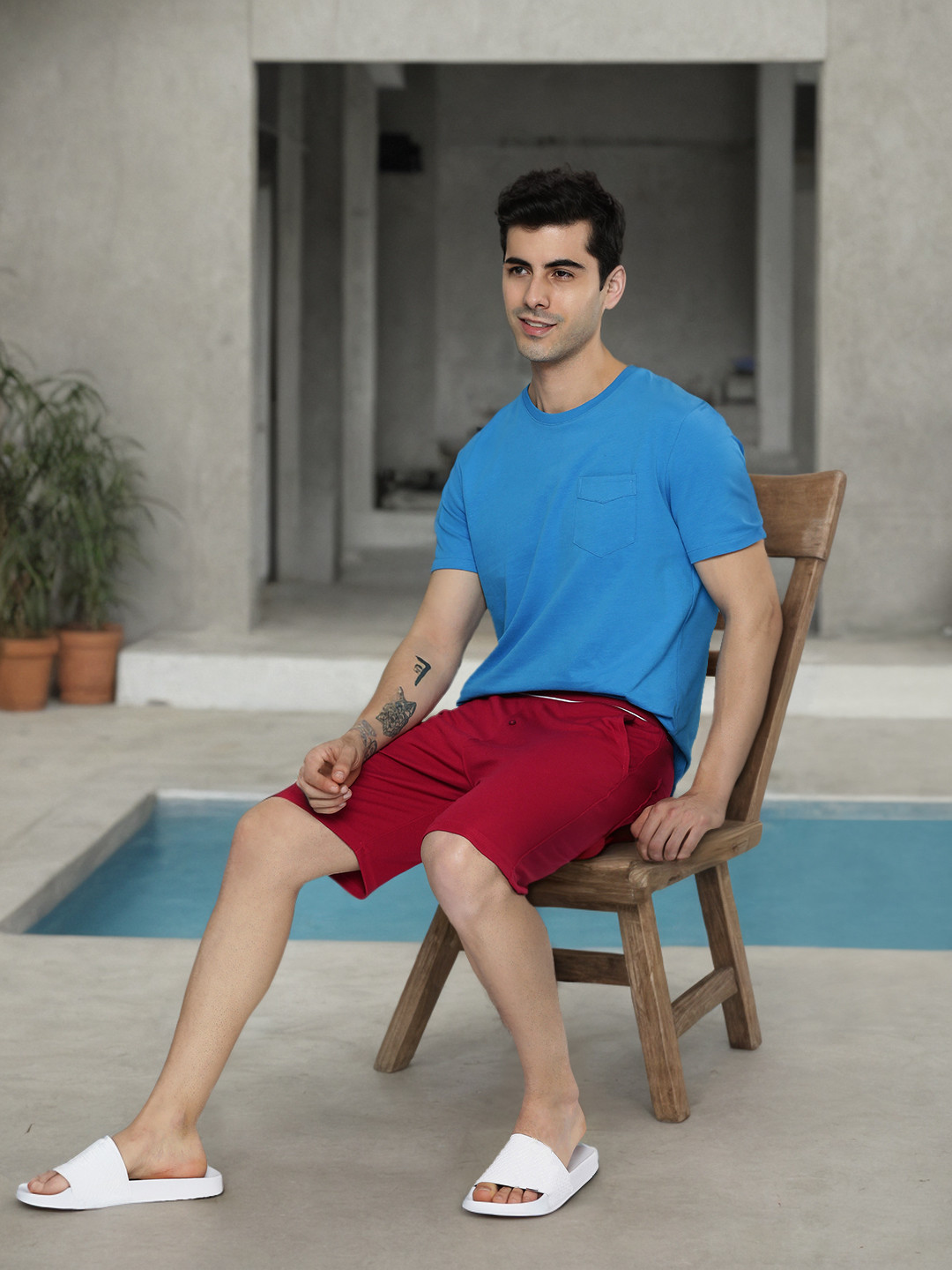 Mast & Harbour Men Red Lounge Shorts