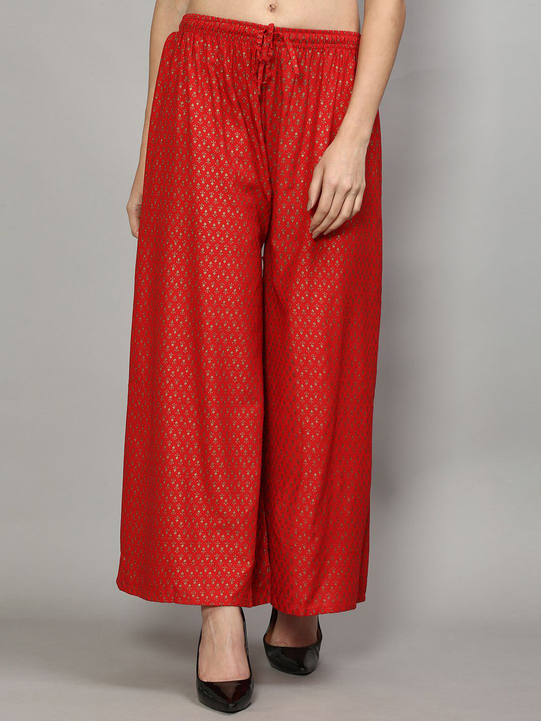 GRACIT Women Ethnic Motif Printed Flared Knitted Ethnic Palazzos