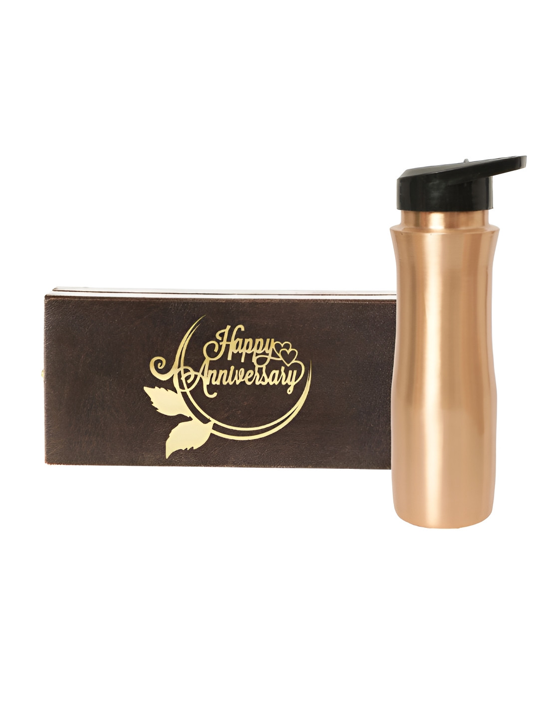 INTERNATIONAL GIFT Copper Water Bottle with Happy Anniversary Tag 1l