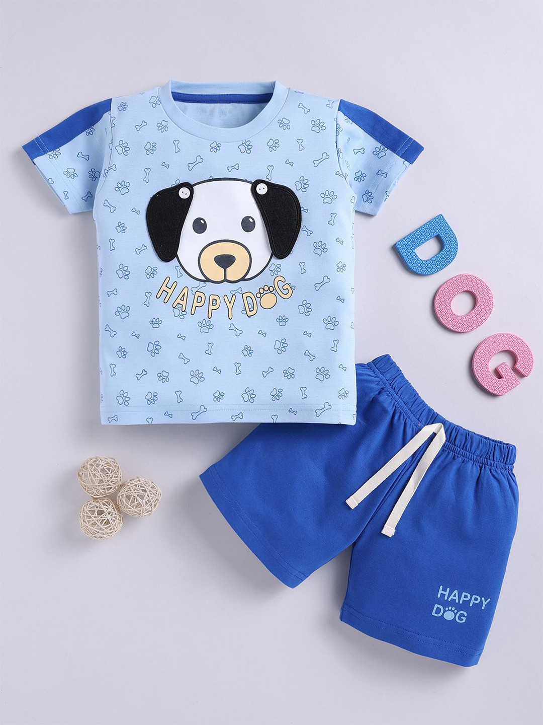LITTLE NINJA Boys Printed Pure Cotton T-shirt With Short