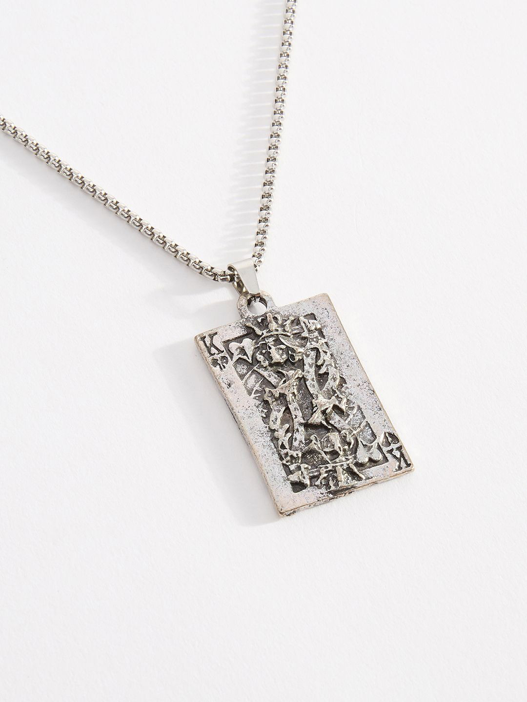 THE BEAR HOUSE Men Silver Plated Stainless Steel Chain