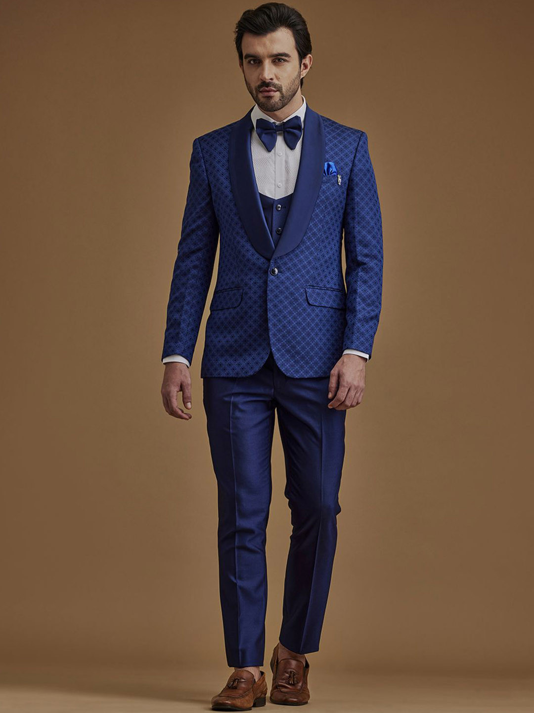 Neumen Men Slim Fit Printed Single-Breasted Two-Piece Suits