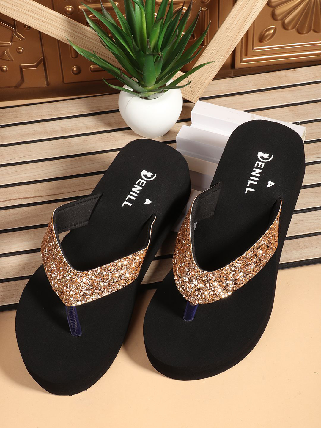Denill Women Solid Open Toe Flats with Western - Embellished
