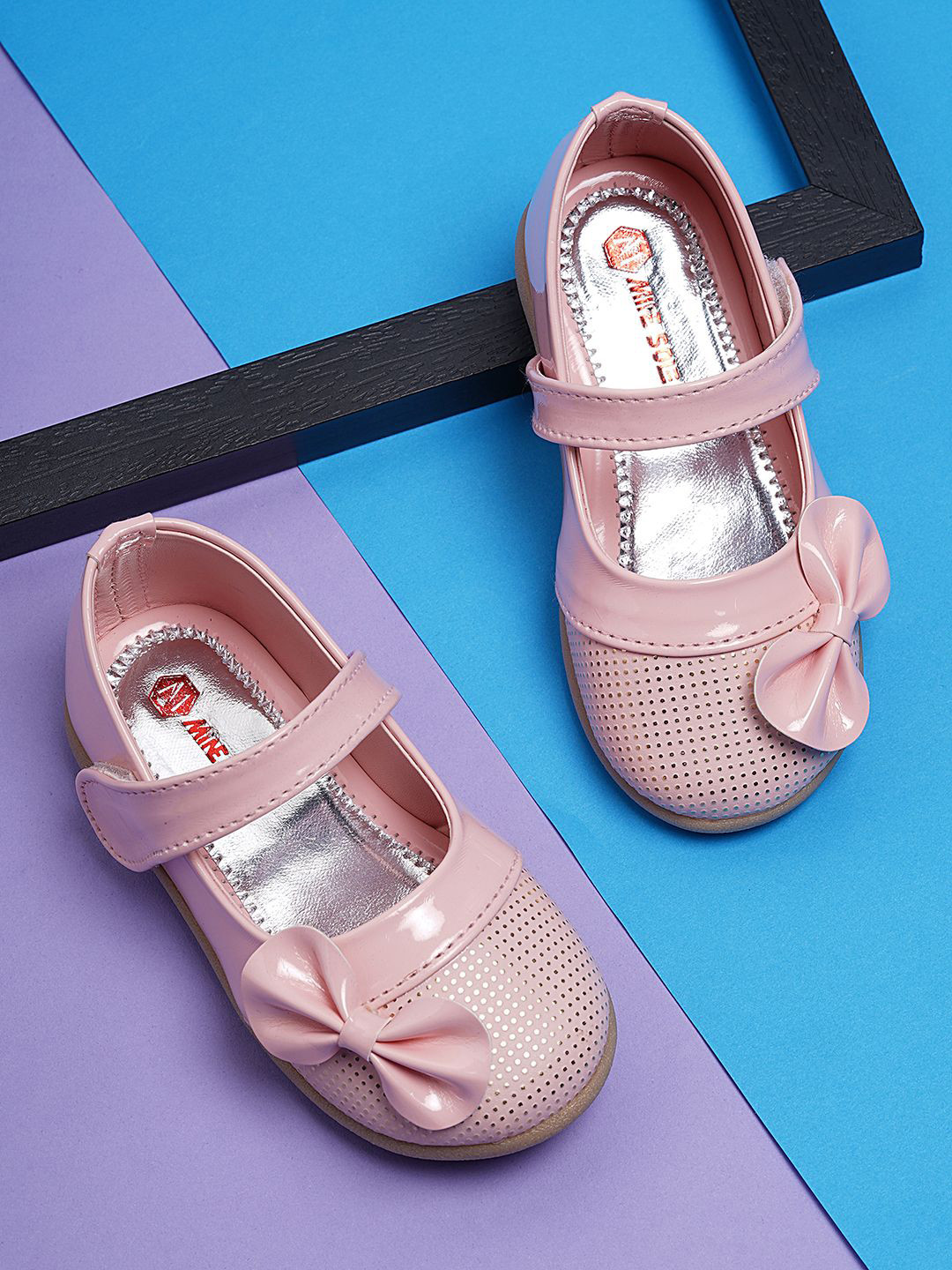 Minesole Girls Embellished Synthetic Leather Mary Jane Flats