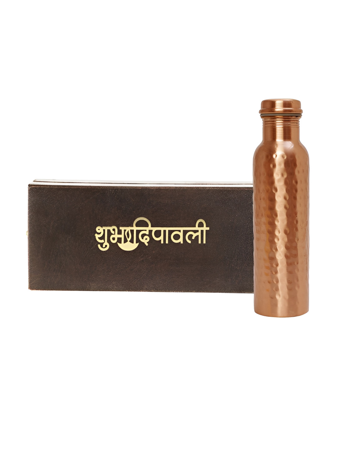 INTERNATIONAL GIFT Textured Copper Water Bottle With Happy Diwali Tag  1l