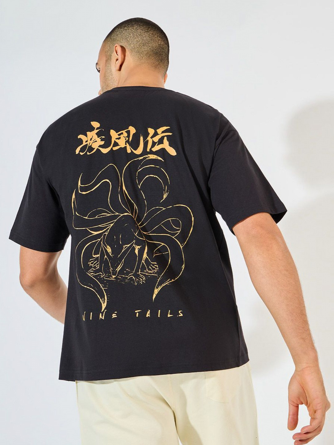 Styli Men Anime Naruto Shippuden Graphic Character Oversized T-Shirt